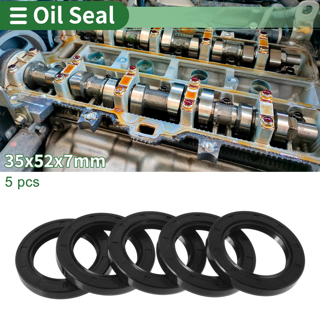 Set of 5 Oil Seal Rotary Shaft Seal NBR Rubber 35x52x7mm