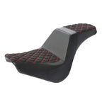 2X Black Red Driver Passenger 2-Up Seat for Harley Softail Street Bob (2018–2025)