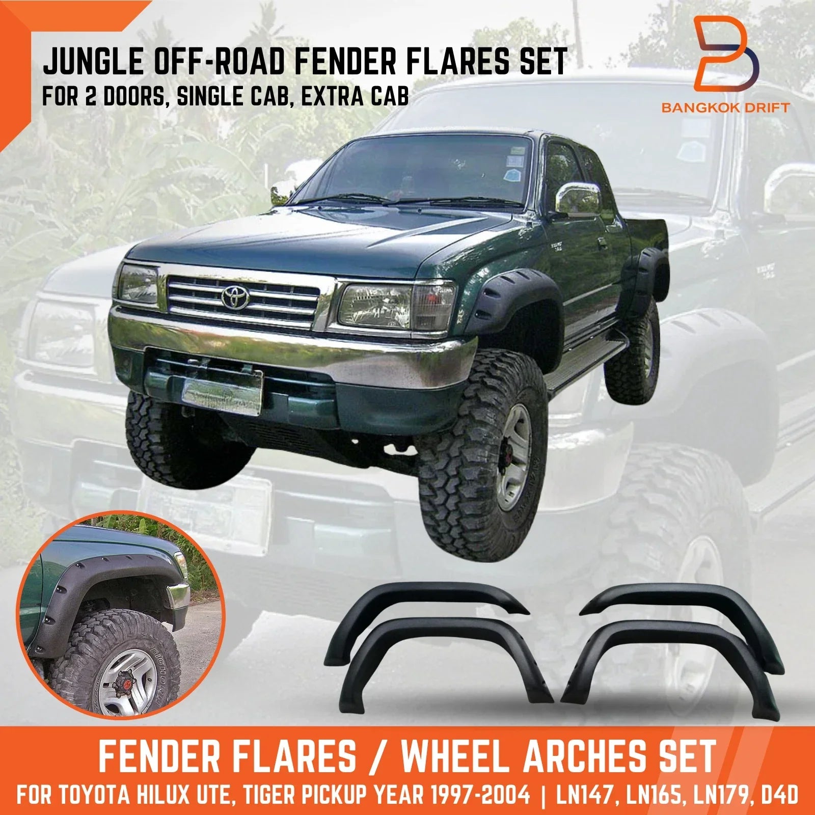 Fender Flare Wheel Arch for Toyota Hilux Ute MK4 MK5 (1997-2004)