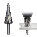 Step Drill Bit Set of 9 HSS Spiral Groove 4-20mm for Fast Chip Removal