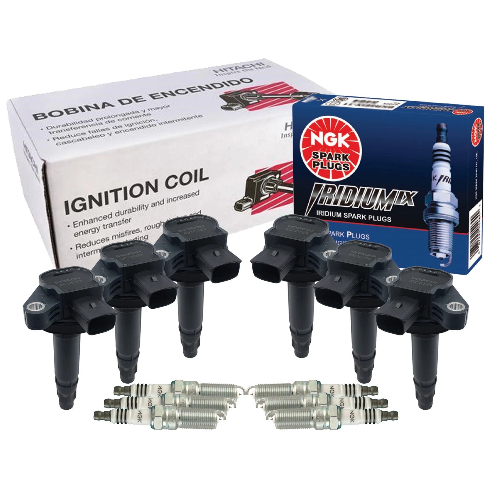 Set of 6 Ignition Coils & 6 NGK Iridium IX Spark Plugs for Ford Lincoln V6