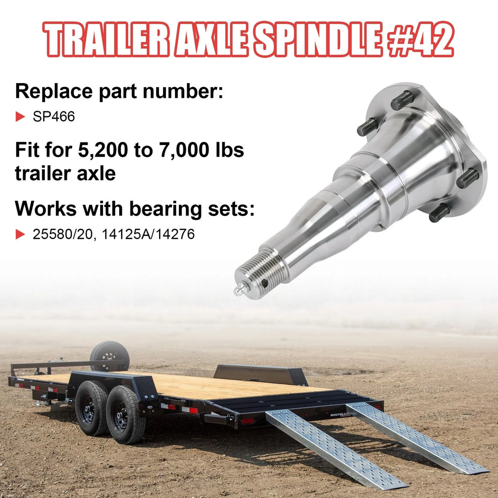 2 Pack Spindle for E-Z Lube Trailer Axle (5200-7000 lbs)