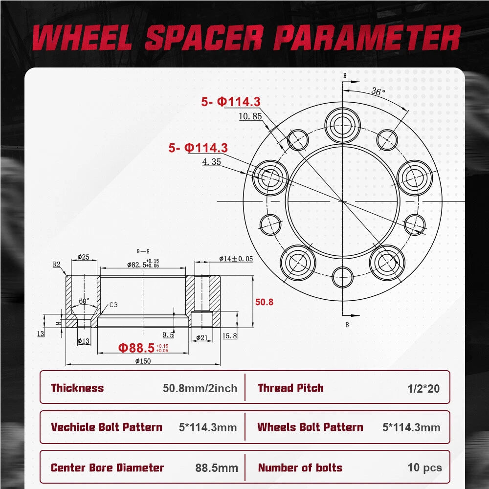 2X 2" Wheel Spacers for Jeep Liberty (2006-2012)