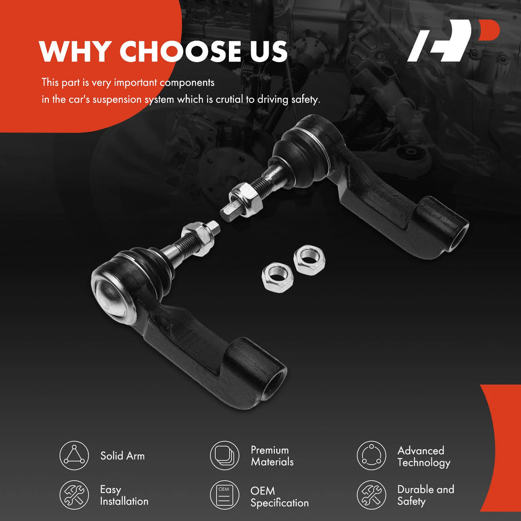 2X Front Side Outer Tie Rod End for Jeep Liberty (2002-2007)
