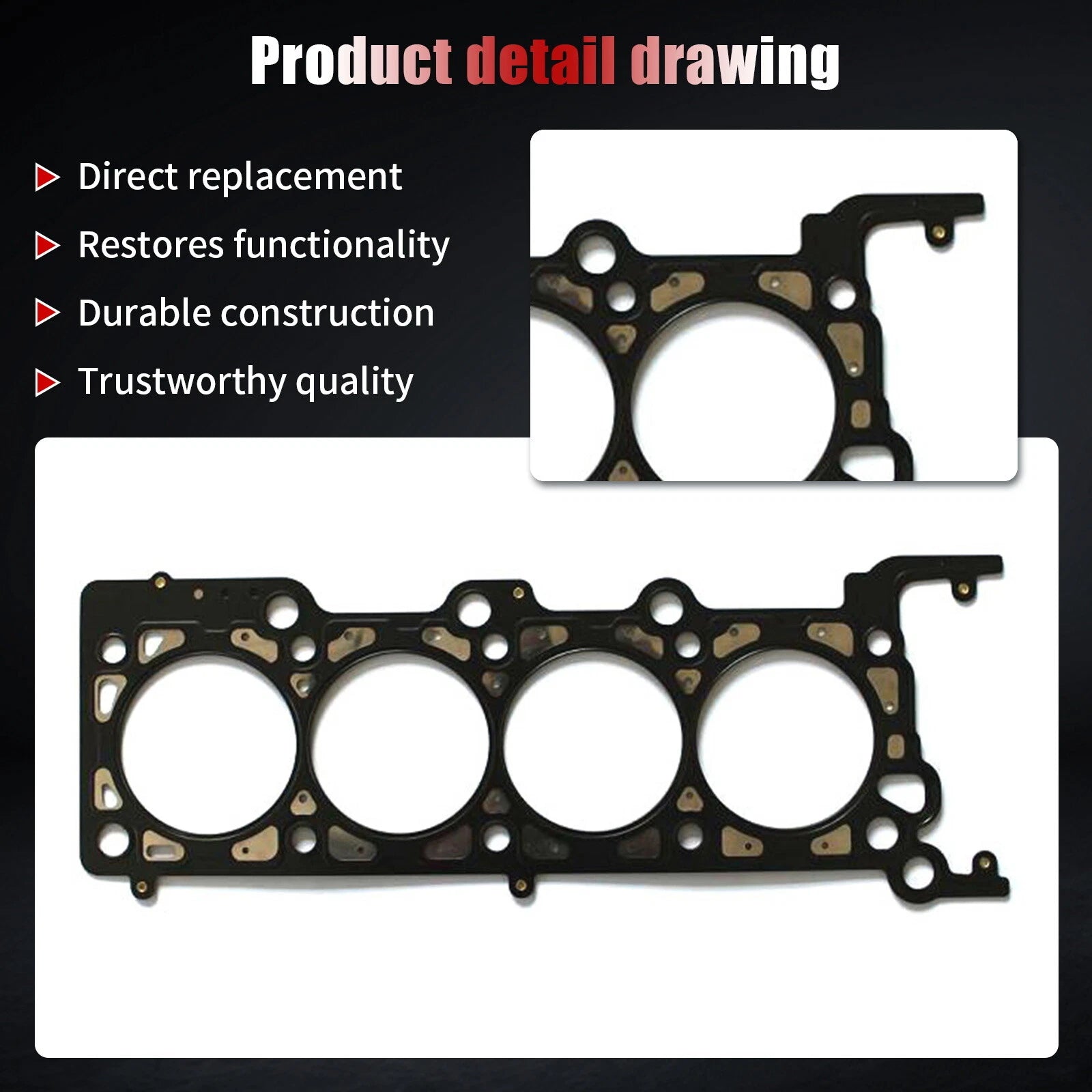 Left Head Gasket for Ford F-150, E-150, Mustang, Lincoln Town Car (1997–2008)