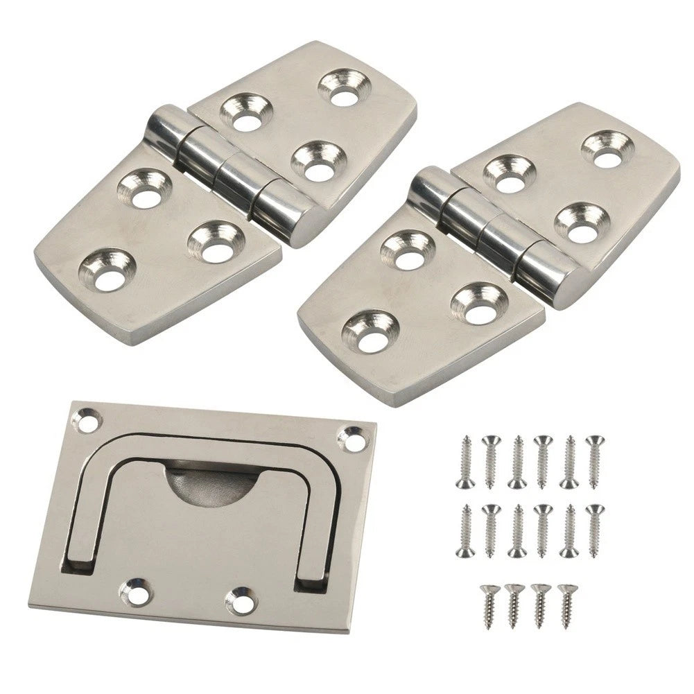 2X Boat Interior Hinges Kit 316 SS for (7.6x3.8cm, 7.6x2.6cm)