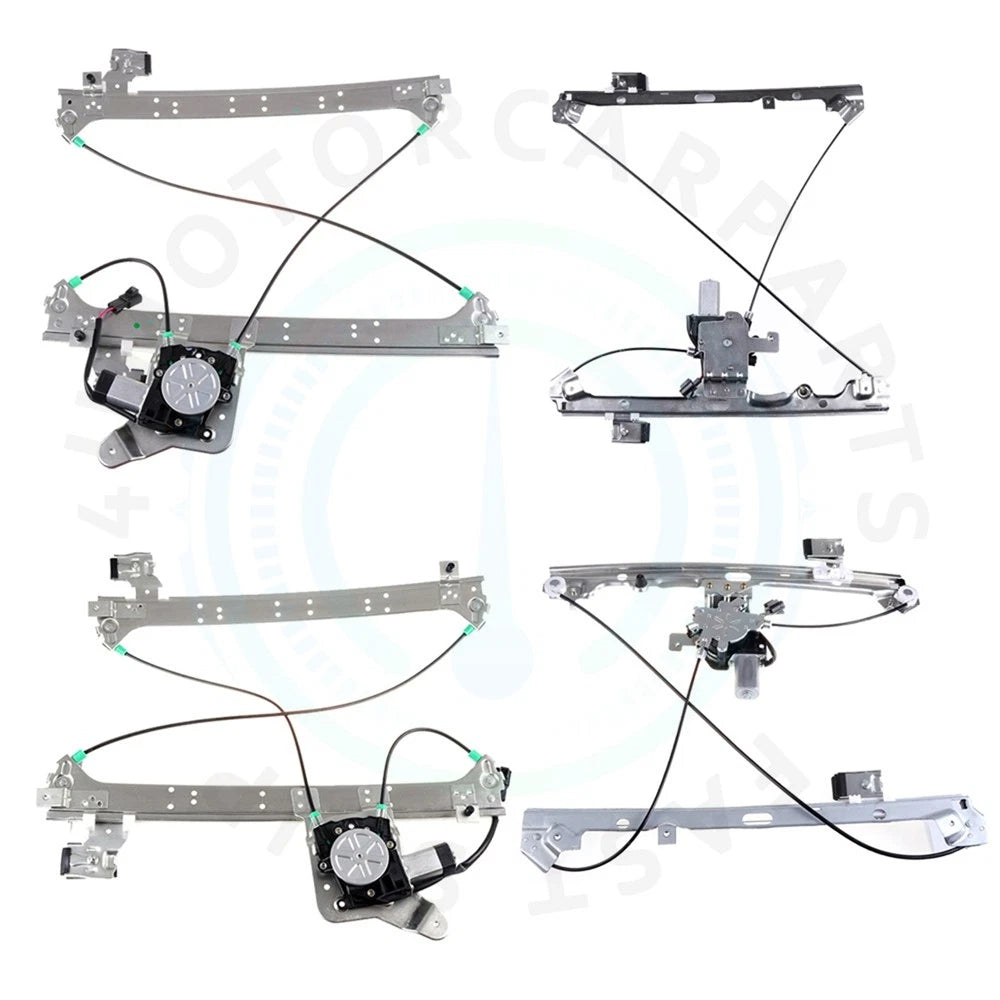 Set of 4 Power Window Regulators for Chevy Avalanche 1500 (2002–2006) w/ Motor