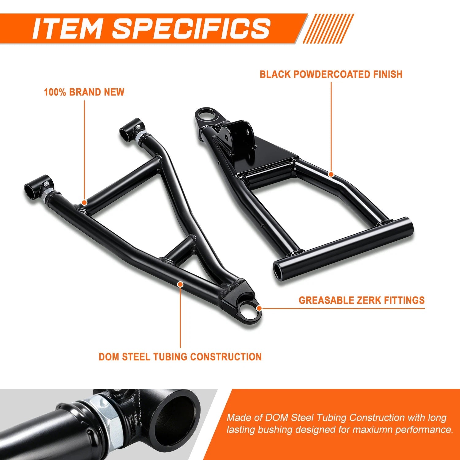 Set of 2 Control A-Arms for Polaris Ranger XP 570 900 Crew (2013–2019)