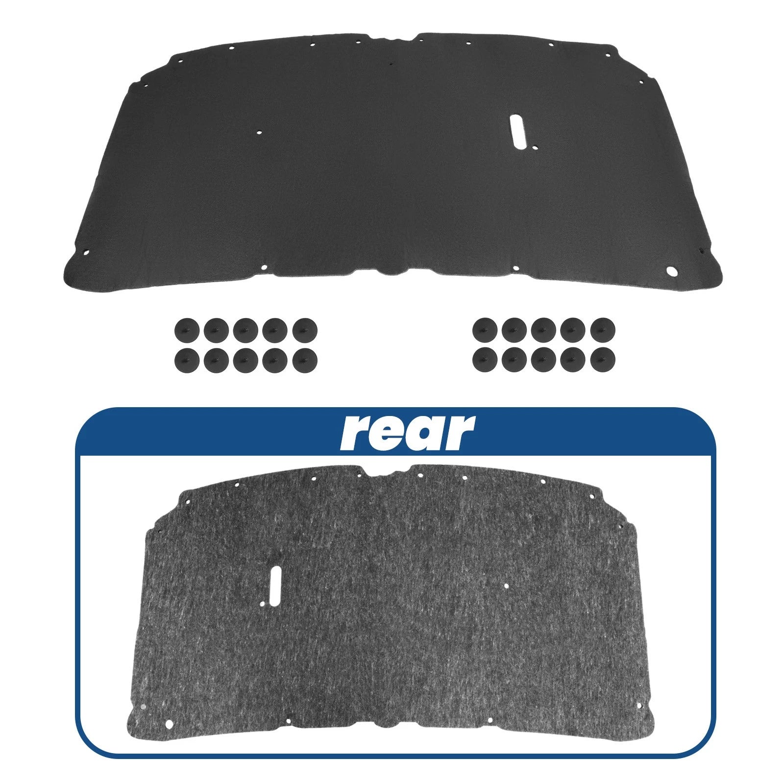 Hood Insulation Pad w/Clips for Ford F250 F350 F450 Excursion (1999–2007)