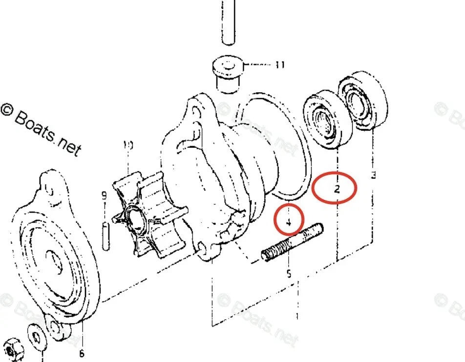 Lower Unit Seal Kit for Suzuki DT2 2HP, DT2.2G-Y, DT2.2 (2.2HP) (K1-K5)
