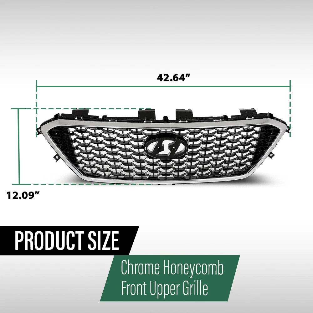 Front Bumper Upper Grille for Hyundai Sonata (2015–2017)