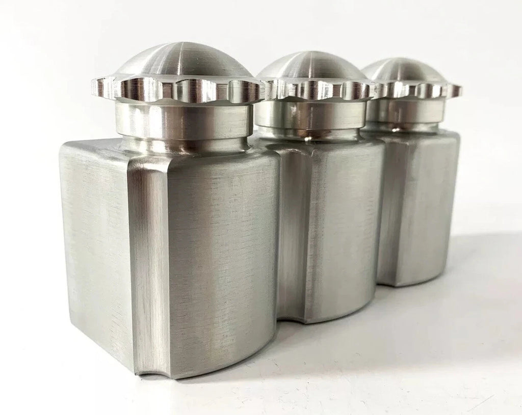 Brake Fluid Reservoir Triple Remote for Custom Hot Rod Satin Finish (Universal)