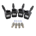 Set of 4 Ignition Coils & 4 Spark Plugs for Bosch 1.8L 2.0L L4 AWD FWD