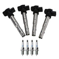 Set of 4 NGK Ignition Coils & Platinum Spark Plugs for Audi A3 A4 A5 Quattro (2006–2016)