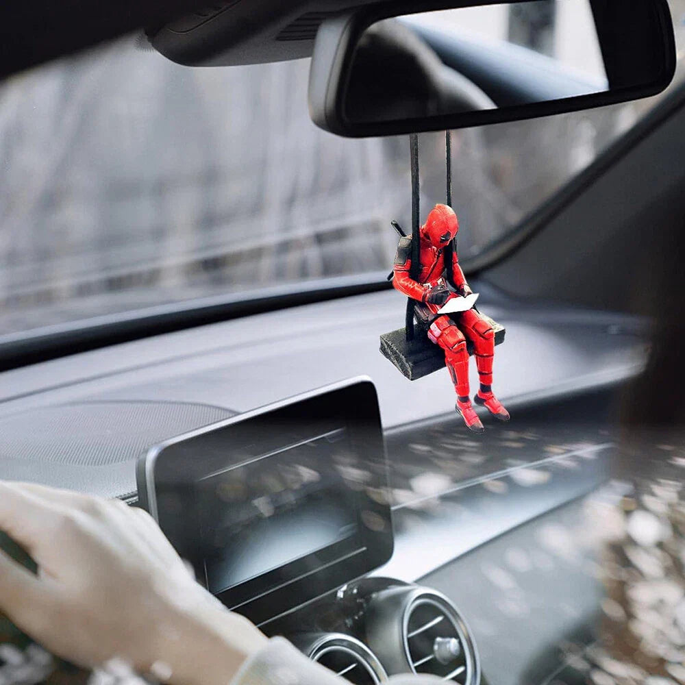 Cute Deadpool Car Swinging Ornament for Rear View Mirror Decorations