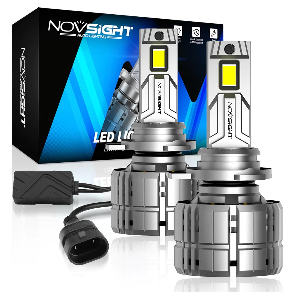 2X NOVSIGHT 9012 HIR2 LED Headlight Bulbs for Hi/Low Beam (6500K)