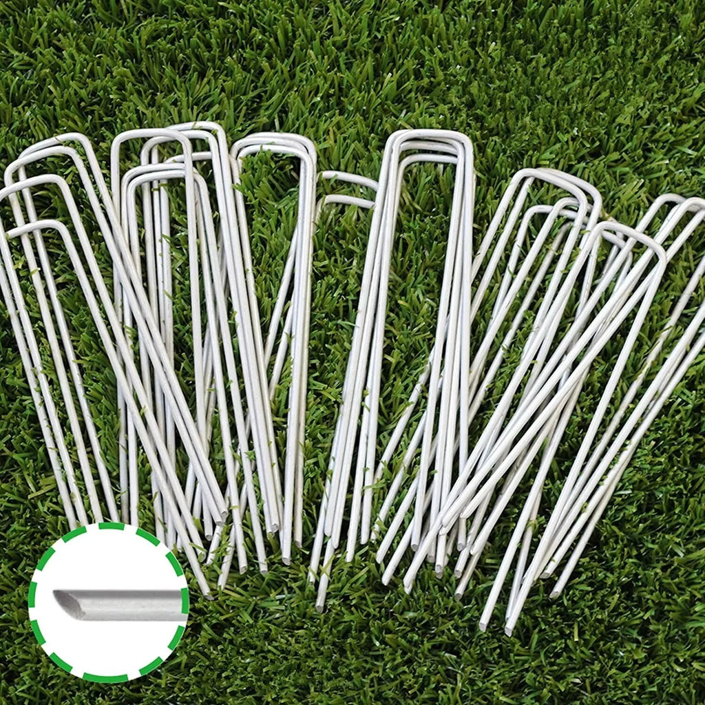 Set of 100 Galvanized Landscape Staples 6" for Garden Use