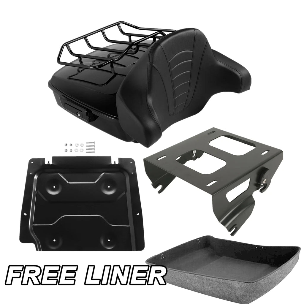Chopped Trunk Pad Solo Mount Rack Plate for Harley Road Glide (2014–2023)