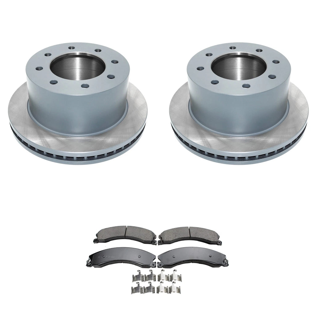 DuraGo Rear Rotors & Akebono ProACT Ceramic Brake Pads for Sierra 3500 HD (2007–2019)