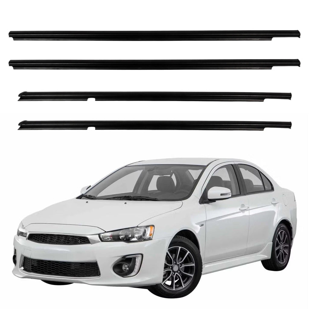 Set of 4 Window Weatherstrip Door Seal Belts for Mitsubishi Lancer (2008–2017)