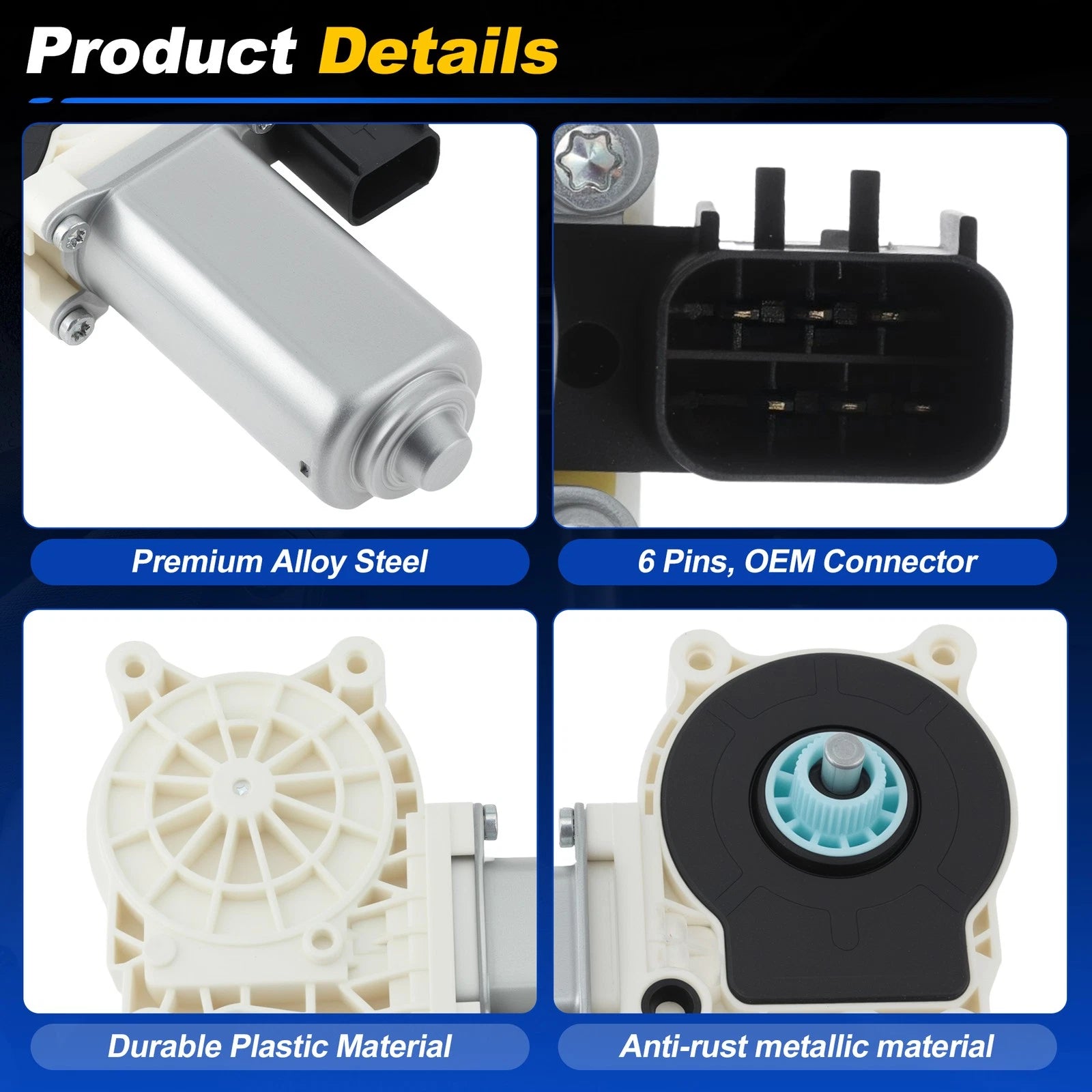 Front Left Power Window Motor 68043883AA for Dodge Challenger (2008–2017)