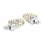Chrome CNC Wide Fat Foot Pegs for Harley Dyna, Sportster, Fatboy