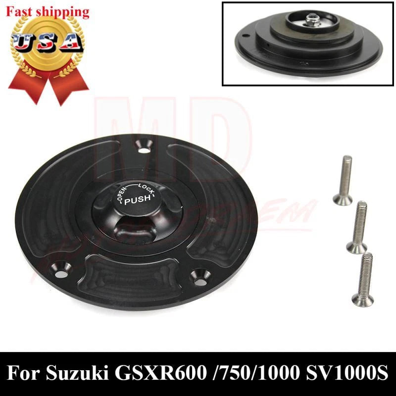 CNC Keyless Fuel Gas Tank Cap Cover for Suzuki GSXR600/750/1000/SV1000 (2004–2013)