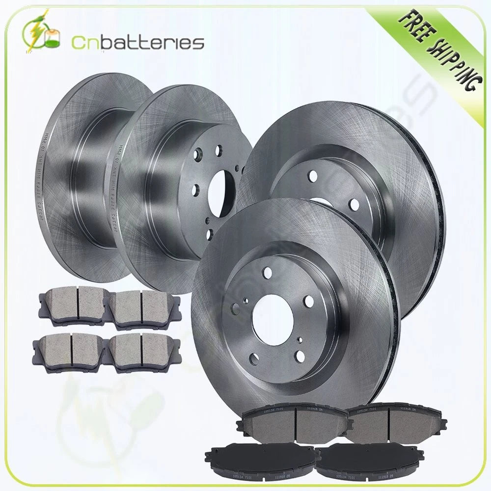 Front Rear Brake Rotors and Ceramic Pads for Toyota RAV4 (2006–2008)