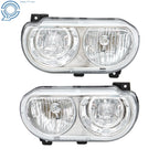 Set of 2 Halogen Headlight Assemblies for Dodge Challenger (2008-2014) Chrome
