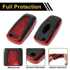 Red TPU Silicone Key Fob Shell Cover for Ford Mondeo (2015–2021)