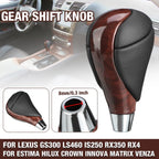 Leather Walnut Wood Gear Shift Knob for Toyota Lexus