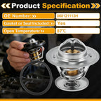 Engine Coolant Thermostat 068121113H for Audi A2 (2000–2005) with Seal