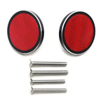 2Pcs Red Round Reflector Screw Bolt for Universal Motorcycle