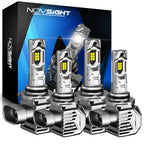 Set of 4 NOVSIGHT 9005 + 9006 LED Headlight Bulbs Kit 30000LM 6500K