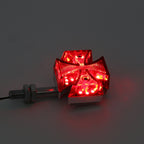 2X Custom Red Maltese Cross LED Turn Signal Light for Motorcycle B