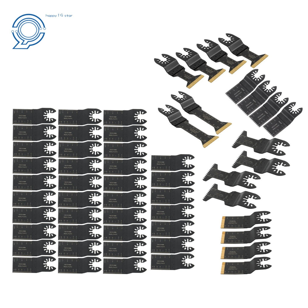 55 PCS Titanium Oscillating Saw Blades for Universal Multitool (Various)