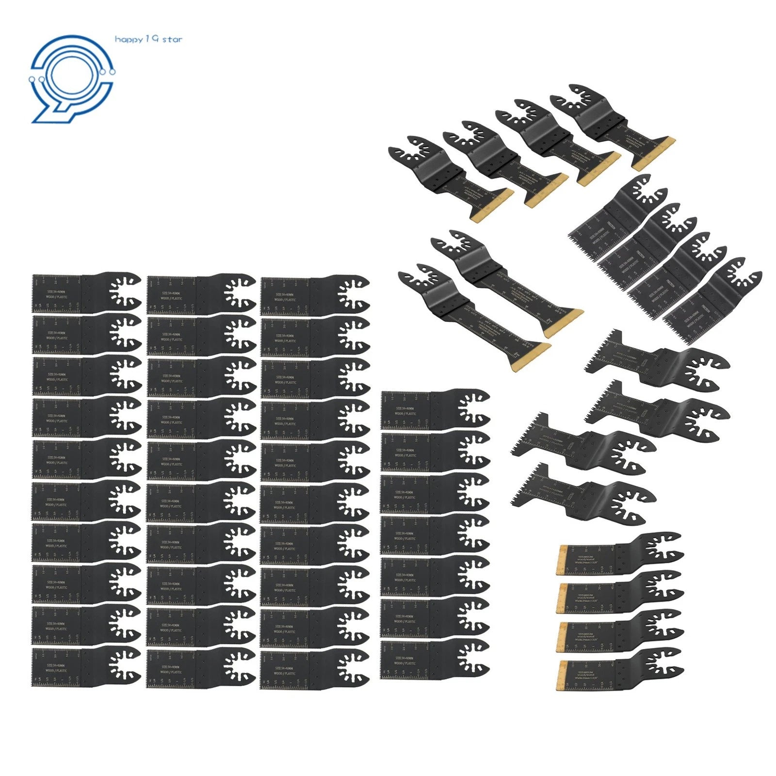 55 PCS Titanium Oscillating Saw Blades for Universal Multitool (Various)