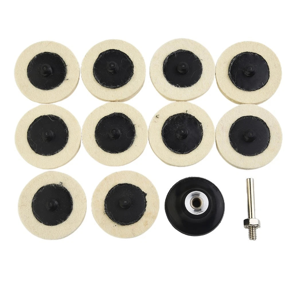Set of 4 Round Wool Felt Polishing Wheel Pads for Grinders