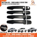 Matte Black Keyless Door Handle Cover Trim for Mitsubishi Triton L200 (2015-2023)
