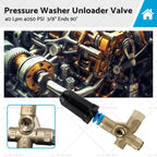 Unloader Valve for Pressure Washer (40 Lpm, 4050 PSI, 90° 3/8" Ends)
