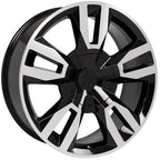 22" Machined Black Wheel Replacement for 1988-2000 Chevy C2500