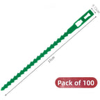 100pcs Adjustable Green PP Garden Straps for Plants Vines Flowers
