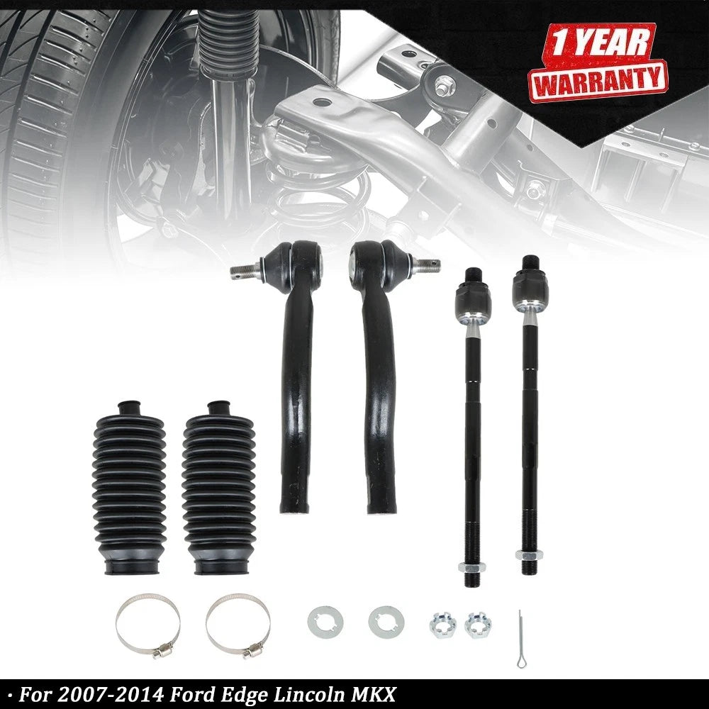 Set of 6 Tie Rod Boot Kit for Ford Edge Lincoln MKX (2007â2014)