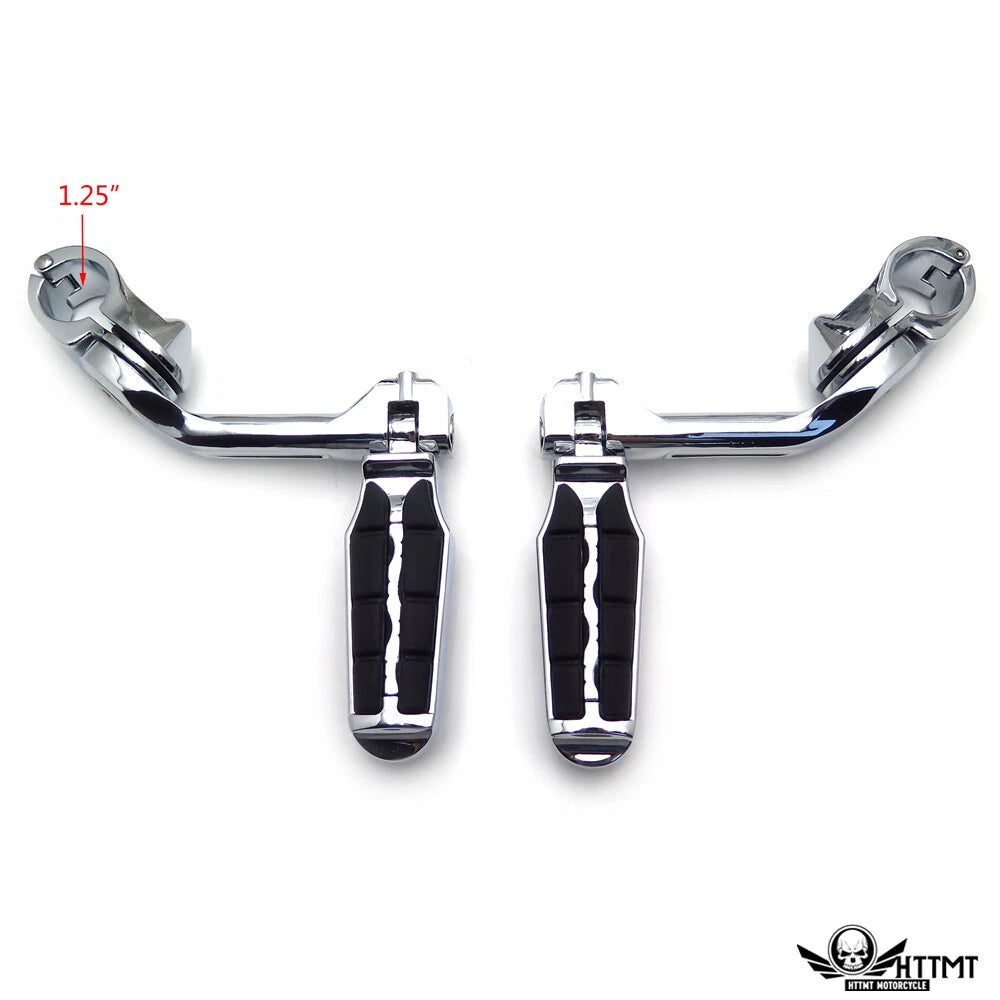 5" Saddle Foot Peg Kit for Harley Wide Glide, Street Glide (Fits 1.25" Engine Guard)