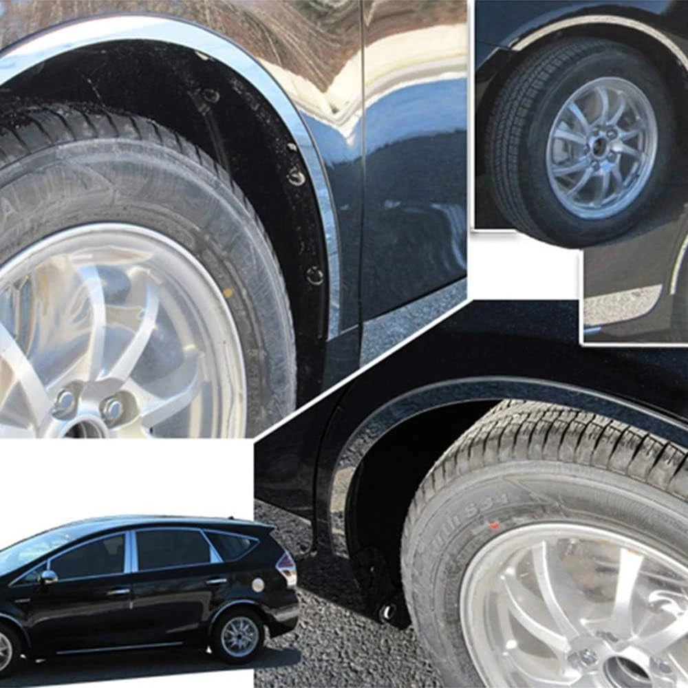 Fender Trim Luxury Stainless 4pc with 3M Gasket for Toyota Prius V (2012–2017)