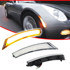 2X Clear Lens Amber LED Front Sidemarker Lights for Pontiac Solstice/Sky (2006–2010)