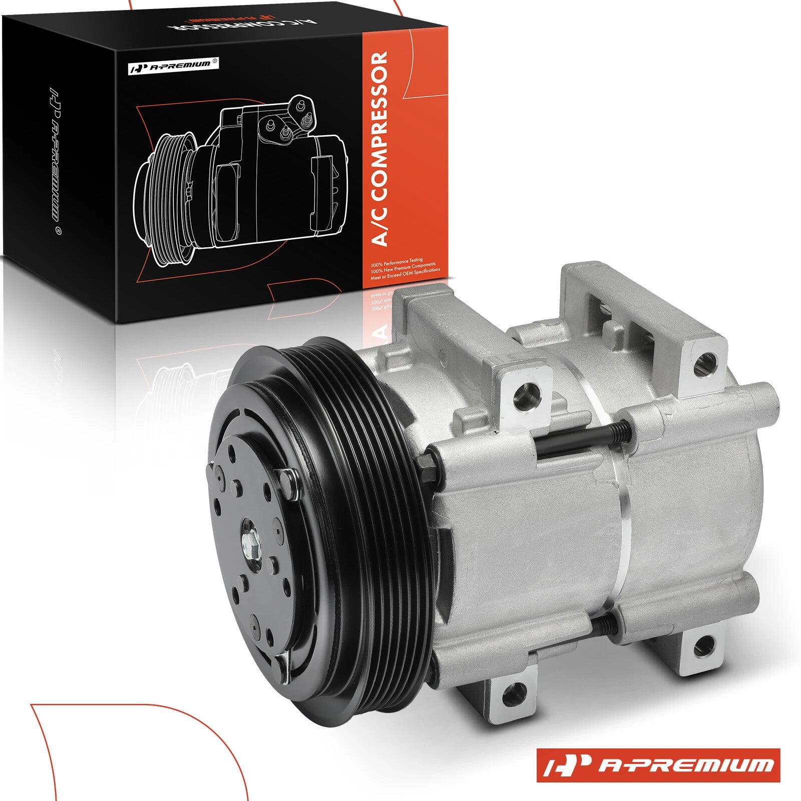 A/C Compressor with Clutch for Ford F-150 F-250 F-350 (1989)