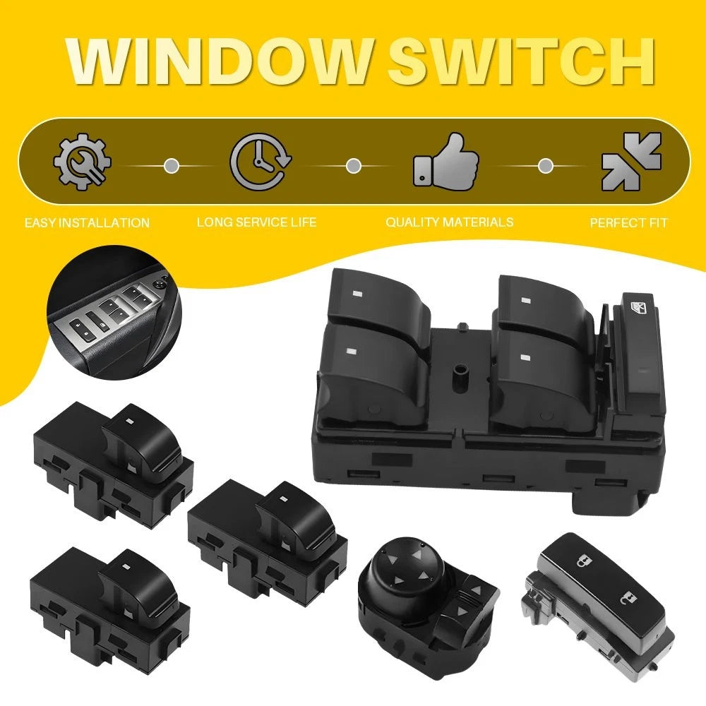Window Switch + Door Lock + Mirror Control for Chevy GMC Truck (2007–2013)