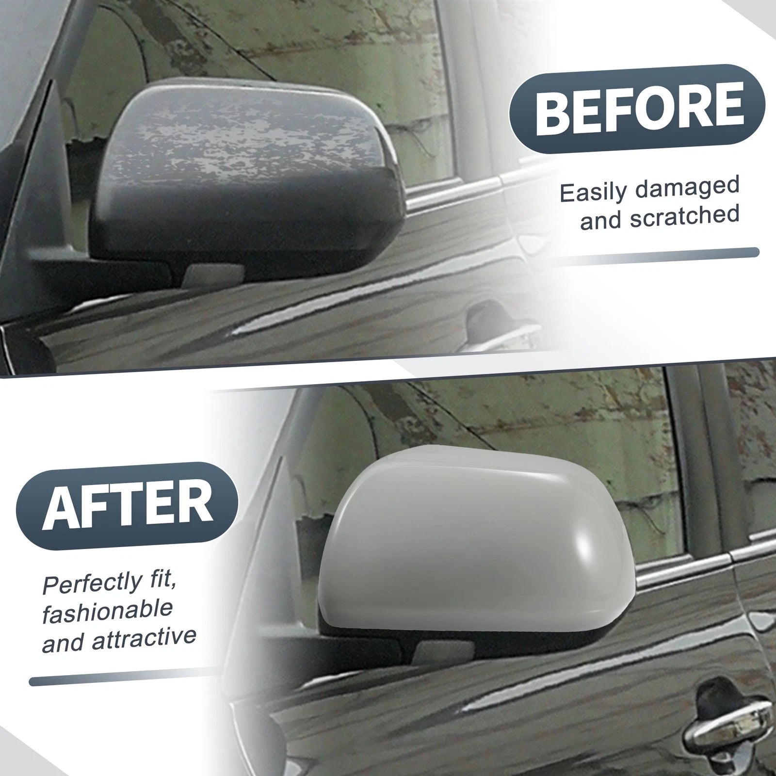 Left Side Mirror Cover Cap for Toyota Highlander (2009–2014) Gray