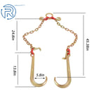 5/16" x 2' V Type Towing Chain Bridle for G80 (with 15" J & Grab Hooks)